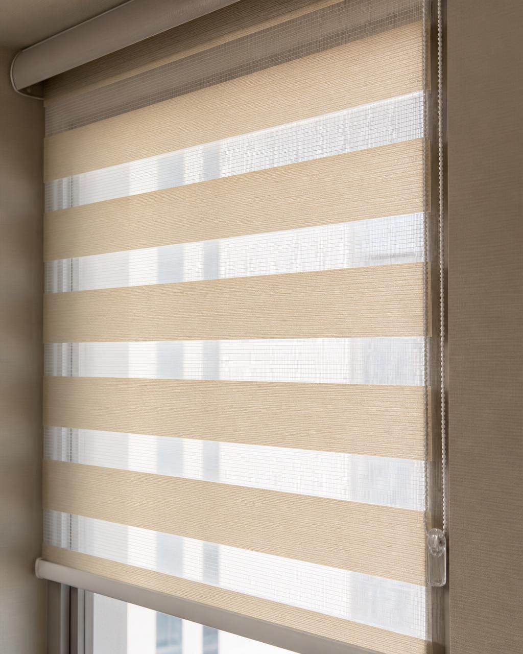 Zebra blinds in Coimbatore fitted to a living room window by I Furnish