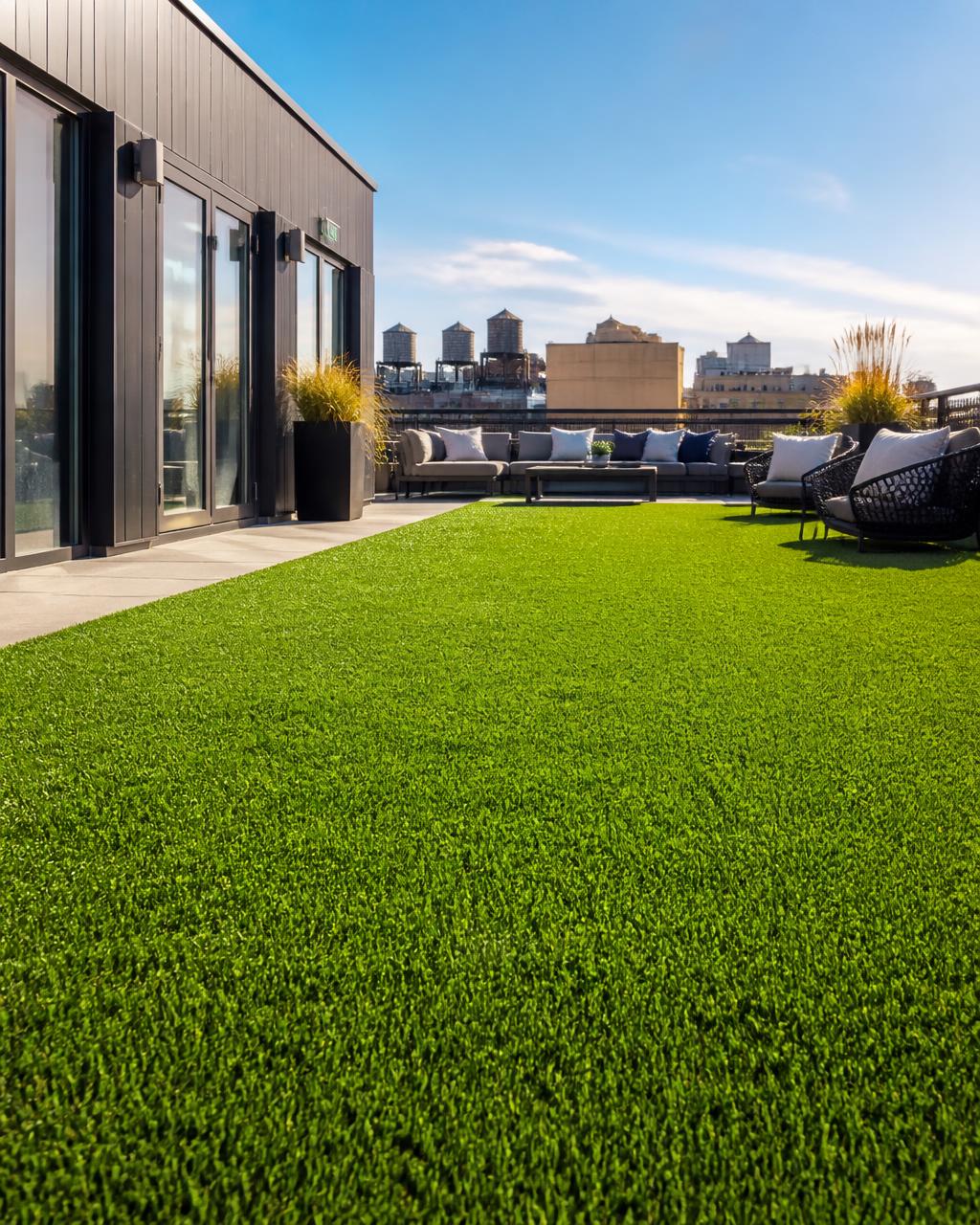 UV-stable artificial grass covering a house terrace in Coimbatore