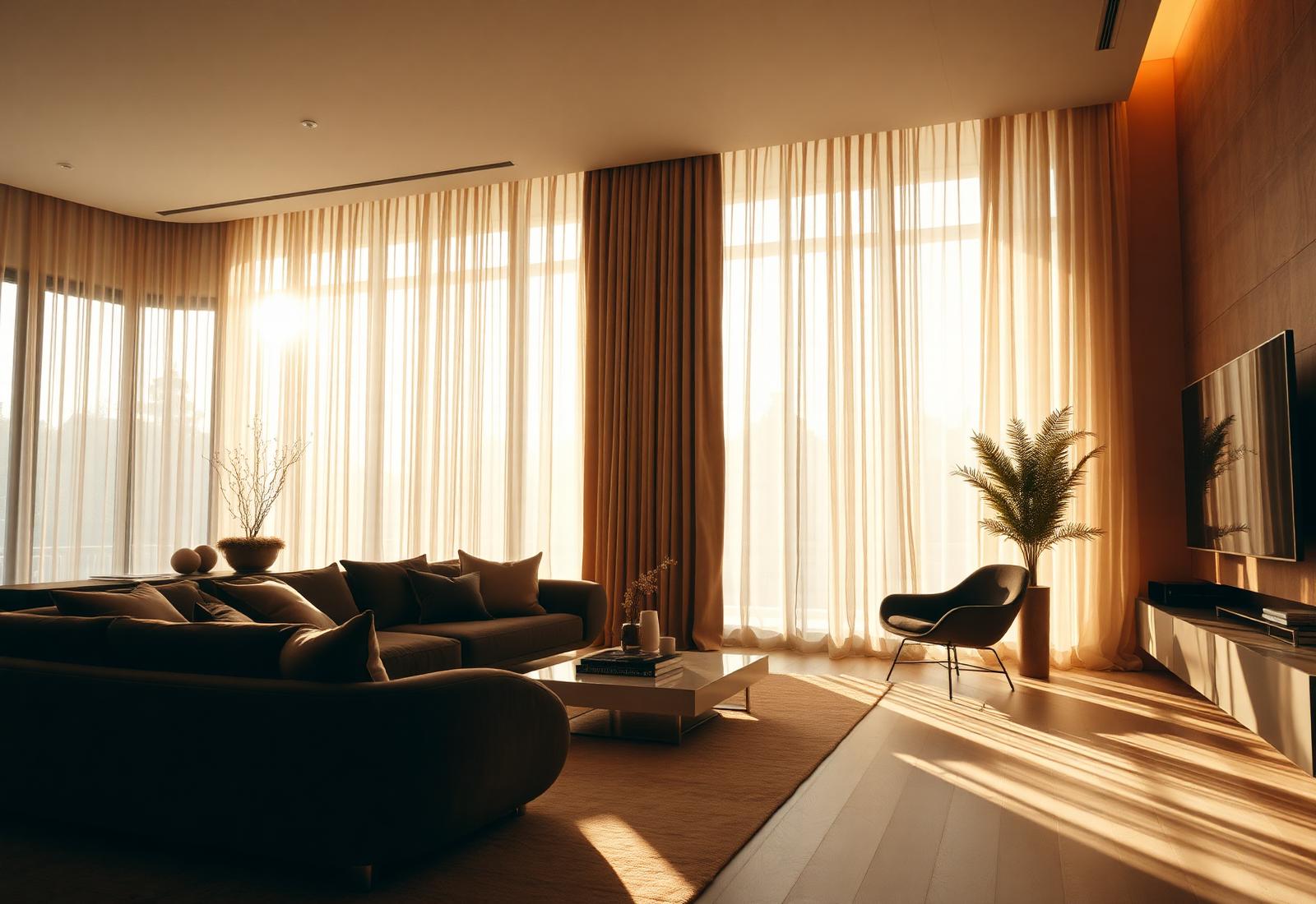 Custom curtains and blinds window furnishing in a Coimbatore home