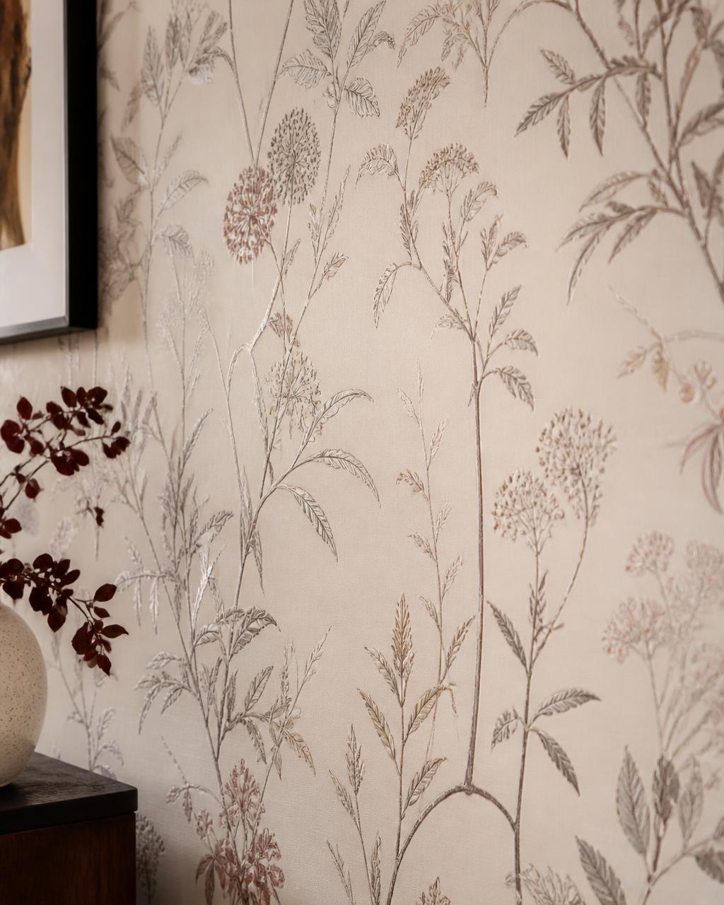 Washable vinyl wallpaper on a corridor wall in a Coimbatore home